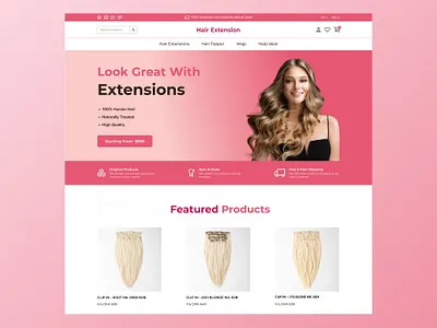 Ecommerce Hair Extension Website ecommerce hair platform ecommerce website hair extension hair extension web product designs ecommerce