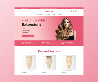 Ecommerce Hair Extension Website ecommerce hair platform ecommerce website hair extension hair extension web product designs ecommerce