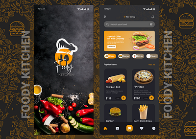 FOOD UI DESIGN app dailyui dinner dribble figma food illustrations kitchen lunch menu screen splash trend