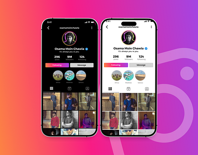 Daily UI 006 - Instagram Profile Redesign #DailyUI branding daily ui daily ui challenge dailyui figma graphic design instagram redesign ui