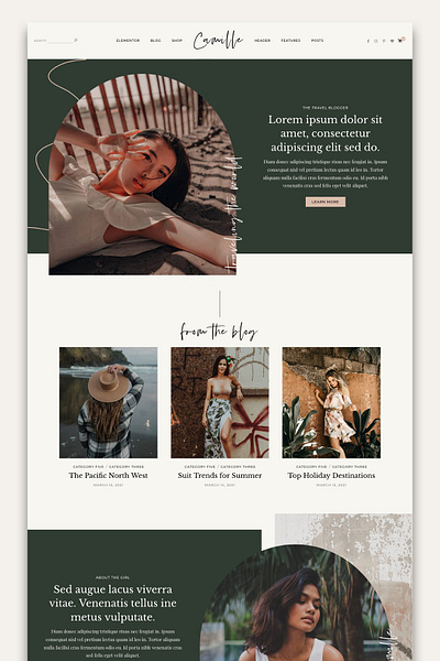 Camille - Feminine WordPress Theme affiliate marketing blog theme ecommerce elementor fashion blog theme fashion wordpress theme feminine wordpress lifestyle blog lifestyle blogger lifestyle wordpress theme photography blog travel blog travel blogger woocommerce theme wordpress theme wordpress theme blog