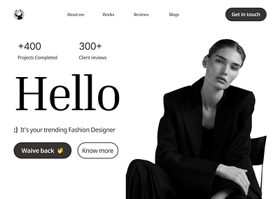 Fashion Designer portfolio landing page design fashion designer figma landing page portfolio ui ux