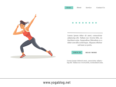 Yoga Fitness Banner, Landing Page animation app branding concept design graphic design illustration landing page logo motion graphics social media typography vector web