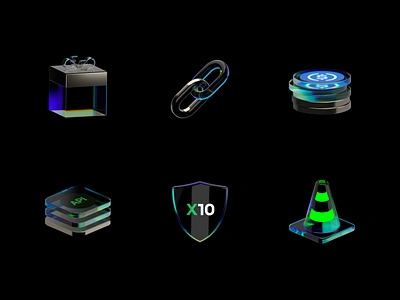 X10 3D Icons 3d 3d icons api c4d cinema 4d coins crypto finance gift glass icons illustration kubik rubik maintenace planet redshift referral link screen size security x10