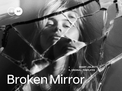 Broken Mirror Photo Effects distortion download effect fragments glass mirror monochrome photo photoshop psd refraction shattered template texture