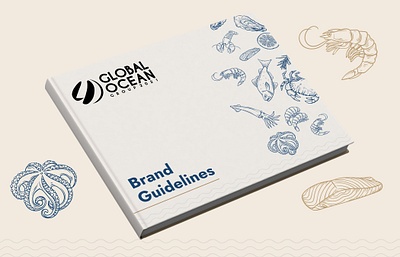 Global Ocean adobe illustrator brand book brand identity branding camel color dark cerulean color design food supplier graphic design seafood