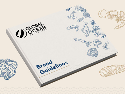 Global Ocean adobe illustrator brand book brand identity branding camel color dark cerulean color design food supplier graphic design seafood