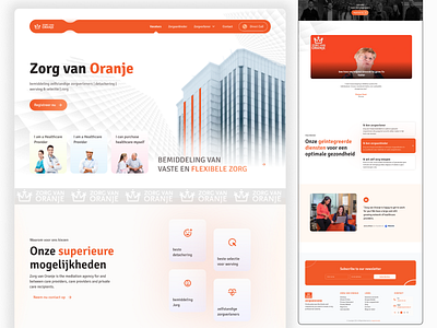 Zorg Van Oranje - Healthcare Providers care clean design helathcare providers interface landing page product recruitment secondment service ui ui design ui ux designer ux web web design website