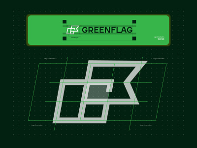 Greenflag : Insurace Company - Logo Construction animation behind logo bento grid brand identity branding branding guideline construction custom logo design eco graphic design green grid grid logo insurance logo rebranding service visual visual identity