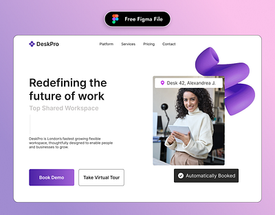 Coworking Space Web Design business coworking space design figma hero section landing page startups ui ui design uiux web design