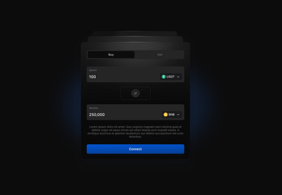 Swap component bento card crypto dark mode web3