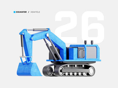 3D Heavy Vehicle 3d 3d blender 3d illustration blender blue car car crane car tow construction excavator heavy icon illustration vehicle