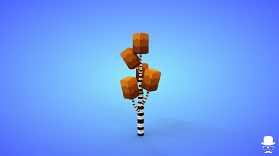 Voxel Tree 6.3 Model - 3D Lowpoly Game Asset 3d 3d model autumn cartoon fantasy game asset lowpoly magicavoxel voxedit voxel art