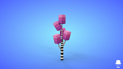 Voxel Tree 6.4 Model - 3D Lowpoly Game Asset 3d 3d model cartoon fantasy game asset lowpoly magicavoxel pink voxedit voxel art