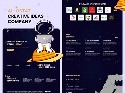 Al-Ostaz Creative Ideas Company Website astronat design modern space ui ux website