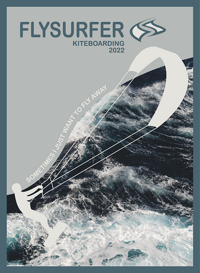 FLYSURFER FLYER flyer illustration kitesurfing sea