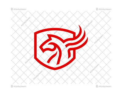 Modern Sturdy Pegasus Shield Logo animal company modern pegasus protection realestate security shield strong sturdy