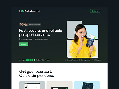 QP Landing Page airport branding design graphic design illustration logo mobile passport travel typography ui ux web