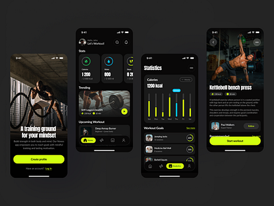 PulseUp | Fitness app app design fitness mobile sport typography ui ux uxui