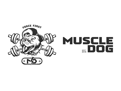 MUSCLE DOG [redesign concept] barbell branding concept design dog fitness gym layout logo redesign