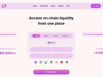 Redesign of Hop protocol landing page crypto design figma product design redesign ui uiux web3 website