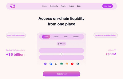 Redesign of Hop protocol landing page crypto design figma product design redesign ui uiux web3 website