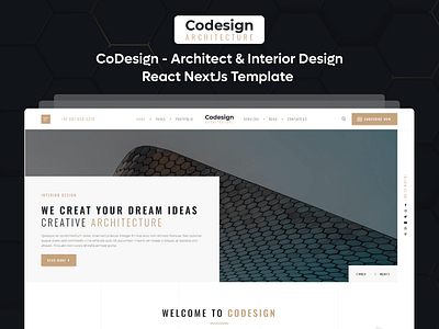 CoDesign - Architect & Interior Design React NextJs Template 3d animation branding creative design graphic design illustration logo motion graphics product design template ui ui design uiux user experience user interface ux design web design web development website