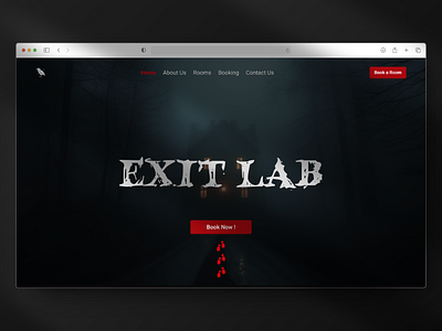 Exit Lab Escape Room – Haunted House Landing Page Design adventuregame darkui escaperoom experiencedesign figma hauntedhouse horrordesign immersiveexperience interactivedesign landingpage mystery scary spookydesign ui uiux webdesign