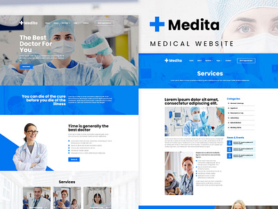 Website for Medical Services - Medita design graphic design health hospital innerpage landing page medic medical modern ui uiux website