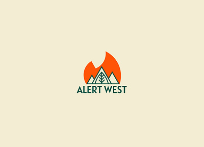 Alert West alert beautiful logo branding canopy crop fire fire alart forest hill leaf leaves line art logo mountain nature orange soil tree west alert west fire