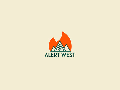 Alert West alert beautiful logo branding canopy crop fire fire alart forest hill leaf leaves line art logo mountain nature orange soil tree west alert west fire