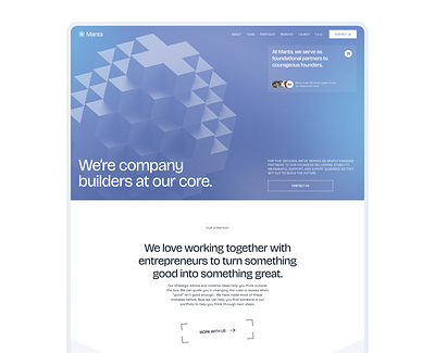 Manta Venture Fund. Design for an investment compan corporate websitwe design fund invest ui uiux user interface ux web webdesign
