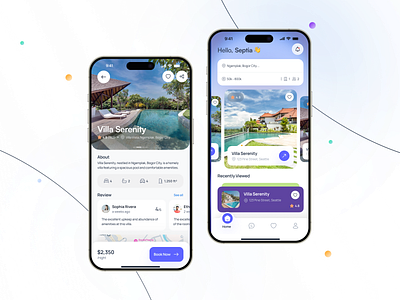 Villa Rental App - Your Escape, Just a Tap Away! 🌴✨ branding clean real estate design ui uiux design villa rental