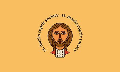 Saint Mark's illustration artistic logo branding cartoon character christian coptic graphic design line art linear logo logo mascot vector