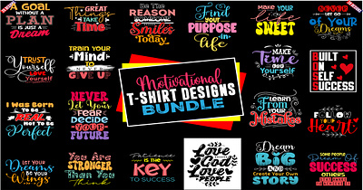 Motivational T-Shirt Designs Bundle branding design graphic design illustration motivational t shirt typography vector