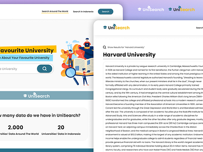 UniSearch - University Search Engine Website app clean design logo ui uidesign