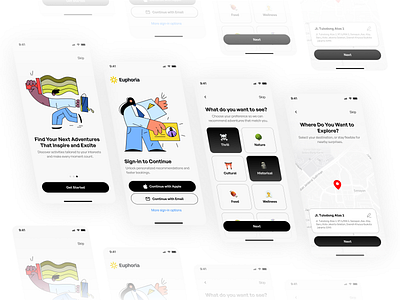 App Onboarding - UI Exploration app design minimalist mobile product design project ui ux