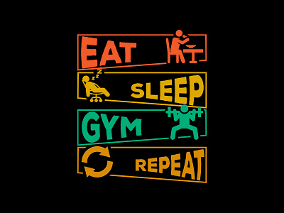 Eat Sleep Gym T-shirt Design design graphic design gym gym design gym t shirt design illustration t shirt design tshirt