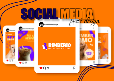 SOCIAL MEDIA POSTS - Rimberio Pet Store 3d animation branding graphic design logo motion graphics ui