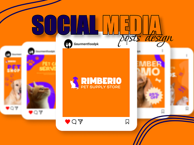 SOCIAL MEDIA POSTS - Rimberio Pet Store 3d animation branding graphic design logo motion graphics ui