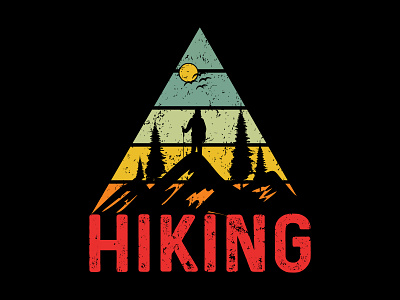 Hiking T-shirt Design design graphic design graphic t shirt design hiking hiking t shirt illustration t shirt design tshirt vector t shirt