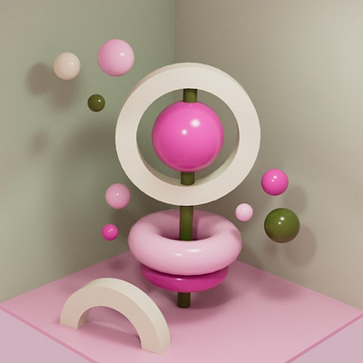 3D ART 3d bubblegum flower