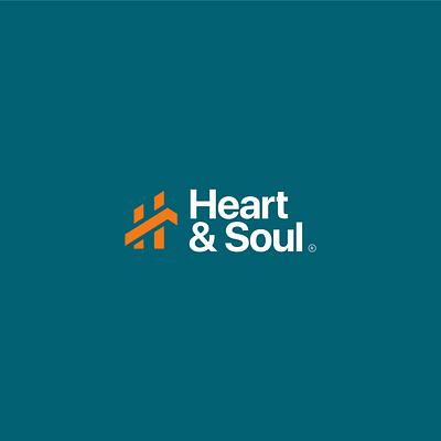 Heart & Soul Logo branding building icon design graphic design heart house logo illustration logo orange real estate logo soul typography vector