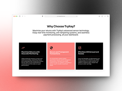 🛡️Benefits Section Design for TryKey Protocol Landing Page. benefits section landing page landing page design minimal ui ui design visual visual design web website website design