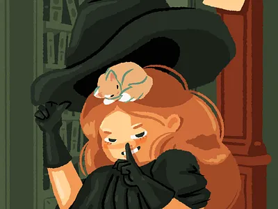 You saw nothing autumn cat flat illustration halloween illustration library witch