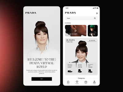 Prada - Virtual shopping experience avatar commerce crypto design eth experience prada shopping ui