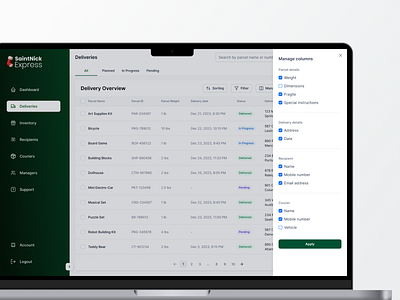 Column Customization Settings ux