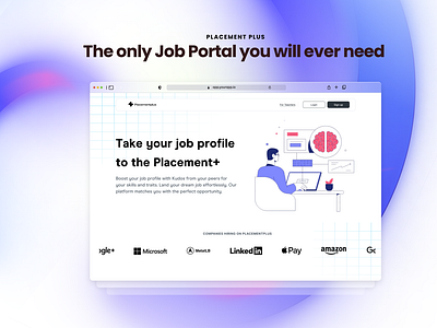 Job Platform Website - Placement plus branding concept design graphic design illustration minimal platform portal ui ux visual website