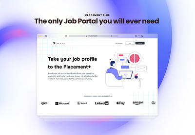 Job Platform Website - Placement plus branding concept design graphic design illustration minimal platform portal ui ux visual website