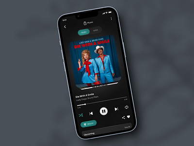 Music Player App app applications branding design exploration iphone lyrics music music player app next player play player shuffle song ui